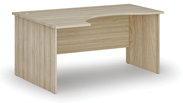 Ergonomický kancelársky písací stôl PRIMO WOOD, 160x120 cm, ľavý, dub prírodný