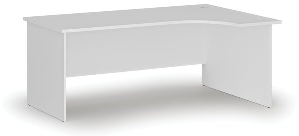 Rohový kancelársky písací stôl PRIMO WHITE, 180x120 cm, pravý, biela