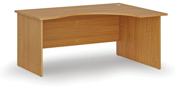 Ergonomický kancelársky písací stôl PRIMO WOOD, 160x120 cm, pravý, buk