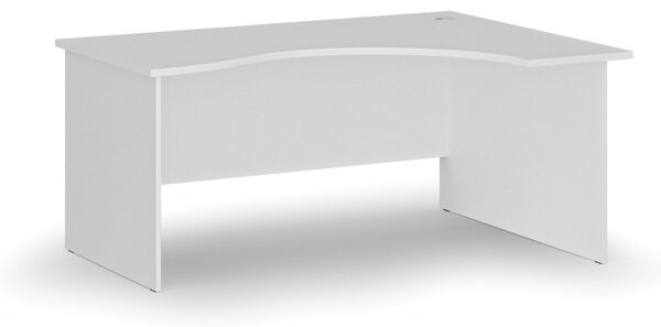 Ergonomický kancelársky písací stôl PRIMO WHITE, 160x120 cm, pravý, biela