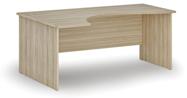 Ergonomický kancelársky písací stôl PRIMO WOOD, 180x120 cm, ľavý, dub prírodný