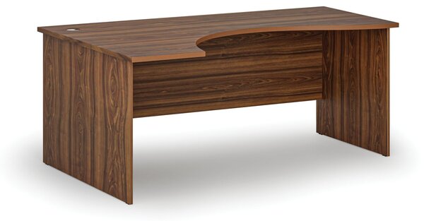 Ergonomický kancelársky písací stôl PRIMO WOOD, 180x120 cm, ľavý, orech