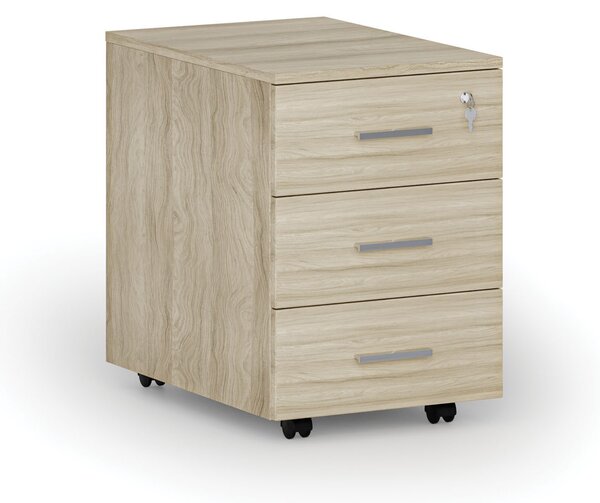 Kancelársky mobilný kontajner PRIMO WOOD, 3 zásuvky, dub prírodný