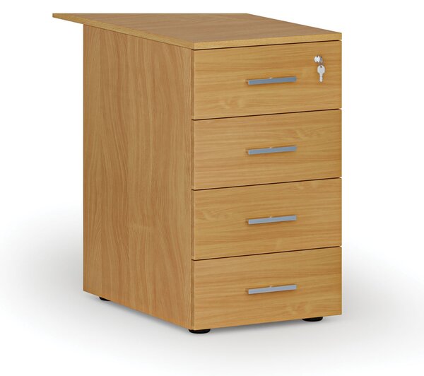 Kancelársky prístavný zásuvkový kontajner PRIMO WOOD, 4 zásuvky, buk