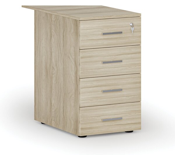Kancelársky prístavný zásuvkový kontajner PRIMO WOOD, 4 zásuvky, dub prírodný