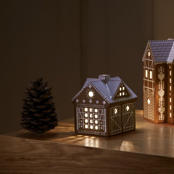 Porcelánový svietnik Gingerbread Lighthouse 11,5 cm