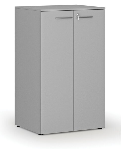 Kancelárska skriňa s dverami PRIMO GRAY, 3 police, 800 x 640 x 1335 mm, sivá