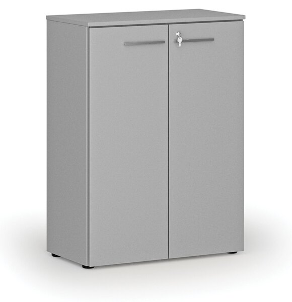 Kancelárska skriňa s dverami PRIMO GRAY, 800 x 420 x 1087 mm, sivá
