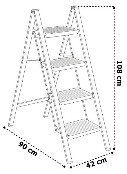 Rozkladací rebrík EASYSTEP 4-stupňový