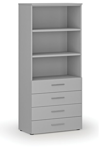 Kancelárska skriňa so zásuvkami PRIMO GRAY, 800 x 420 x 1781 mm, sivá