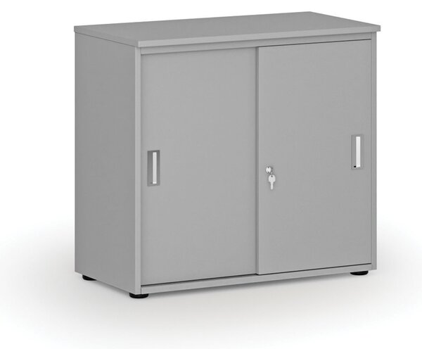 Kancelárska skriňa so zasúvacími dverami PRIMO GRAY, 800 x 420 x 740 mm, sivá