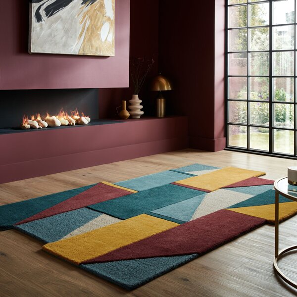 Flair Rugs , Ručne všívaný kusový koberec Abstract Shuffle Shaped Multi, 120x180, viacfarebná, chodba / predsieň