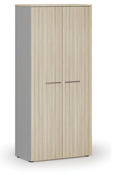 Šatníková skriňa s výsuvom PRIMO GRAY, 800 x 420 x 1781 mm, sivá/dub prírodný