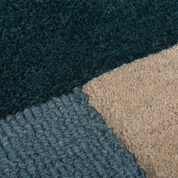 Flair Rugs , Ručne všívaný kusový koberec Abstract Labyrinth Shaped Green/Blue, 120x180, modrá, chodba / predsieň