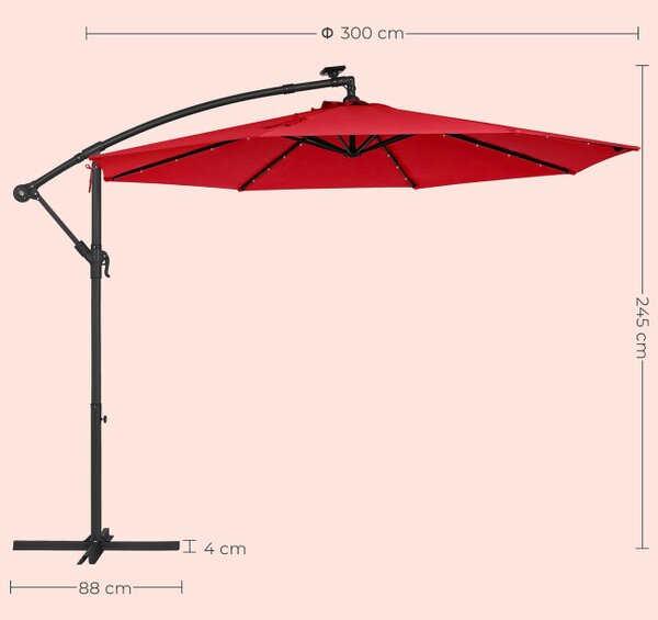 Záhradný slnečník s LED osvetlením GPU118R01