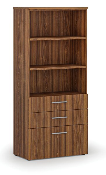Kancelárska skriňa s kombinovanými zásuvkami PRIMO WOOD, 1781 x 800 x 420 mm, orech