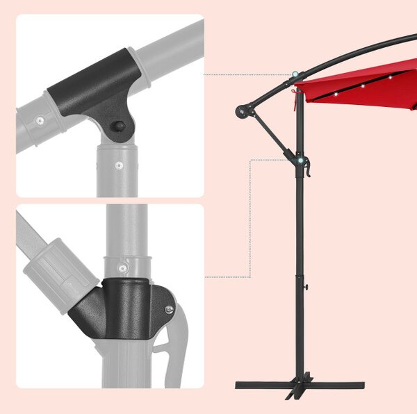 Záhradný slnečník s LED osvetlením GPU118R01