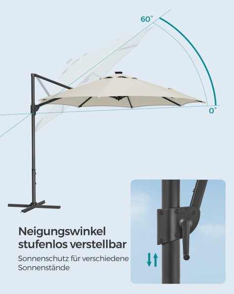 Záhradný slnečník s LED osvetlením GPU047Y11