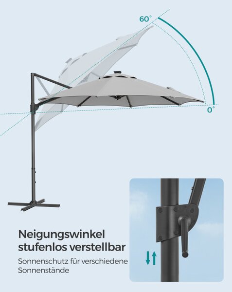 Záhradný slnečník s LED osvetlením GPU047G11