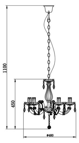 Zuma Line RLD94016-5B závesné stropné svietidlo Magnolia | 40W E14