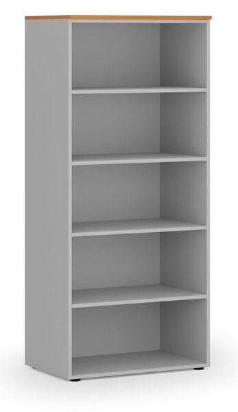 Kancelársky regál PRIMO GRAY, 800 x 500 x 1781 mm, sivá/čerešňa