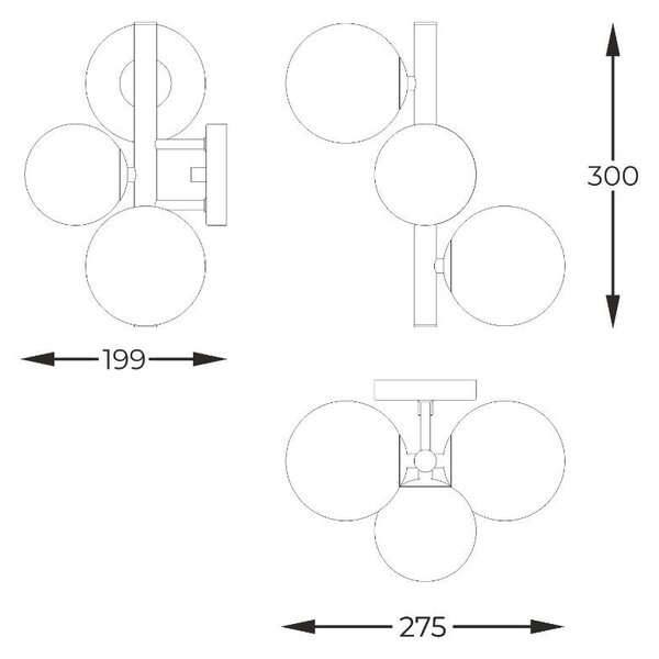 Zuma Line W0454-03U-F7AA nástenné svietidlo MOLECULE | 28W G9