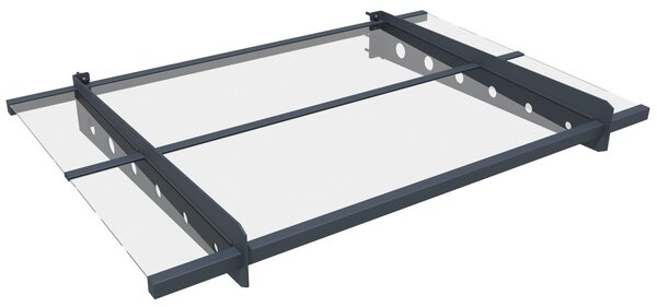 Hliníkový vchodový prístrešok BestBerg BBDA-B12 / 120 x 80 cm / sivý