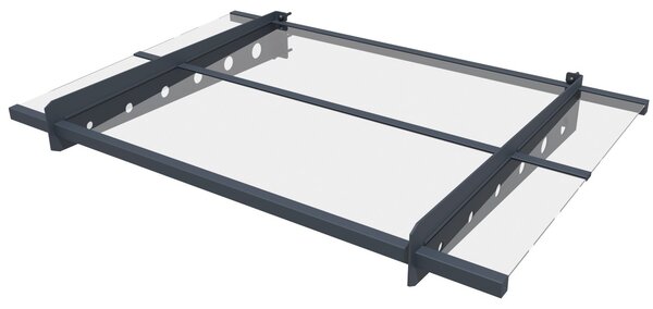 Hliníkový vchodový prístrešok BestBerg BBDA-B12 / 120 x 80 cm / sivý
