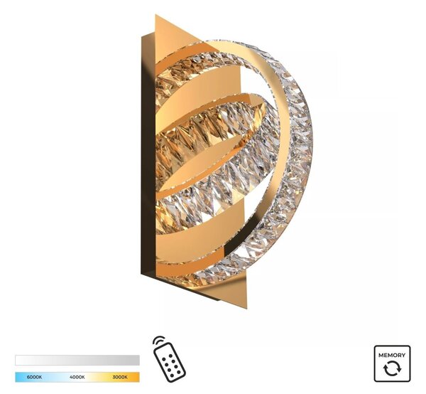 Zuma Line MX3274-2-3GT LED nástenné svietidlo TULA | 18W integrovaný LED zdroj | 2700-6000K
