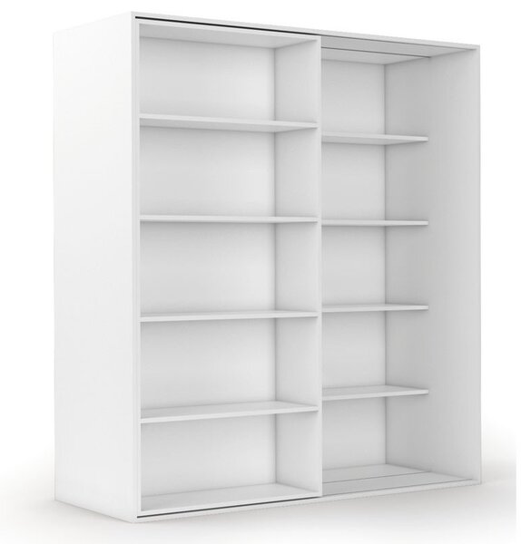 Dvojradová posuvná knižnica DOUBLE, 1800 x 700 x 2000 mm, biela