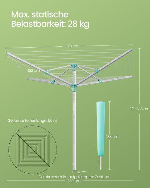 Vonkajší sušiak na bielizeň LLR301E01