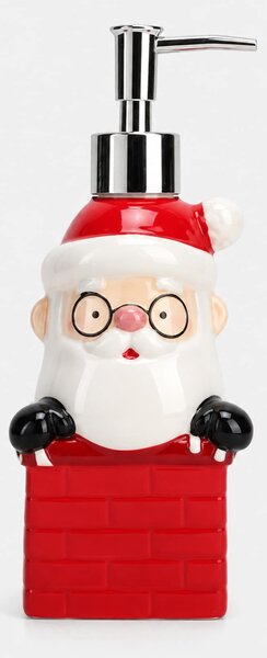 Sinsay - Vianočný keramický dávkovač mydla v tvare Santa Clausa v komíne - červená