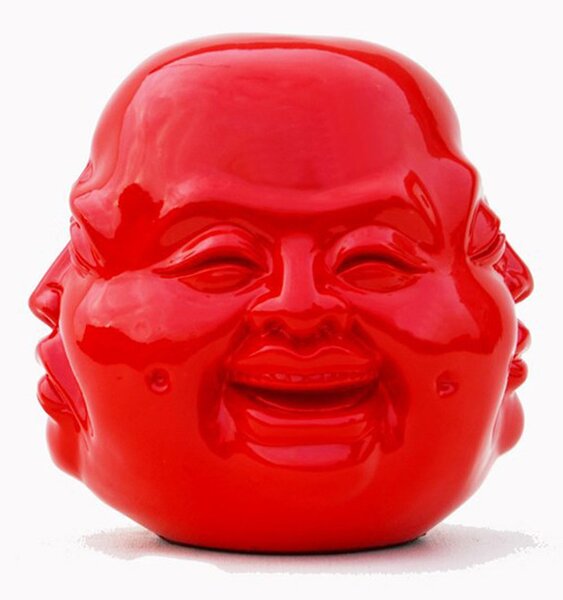 Massive home | Červený buddha 4 tváře 21 cm - LIKVIDACE RES