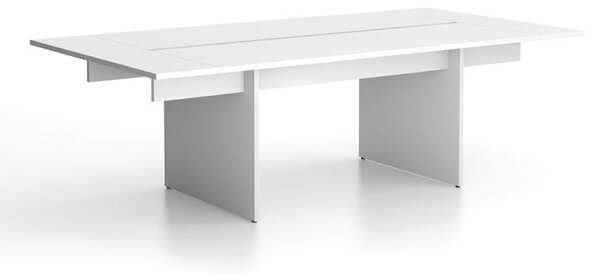 Rokovací kancelársky stôl SOLID + 2x prísed, 240x125 cm, biela