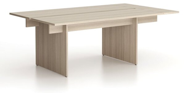 Rokovací kancelársky stôl SOLID + 1x prísed, 200x125 cm, dub prírodný