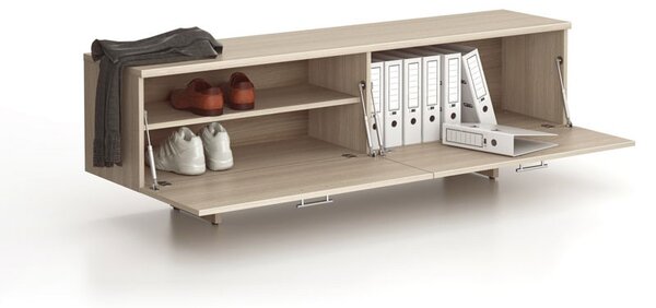 Skrinka nízka SOLID, 1800 x 400 x 550 mm, dub prírodný