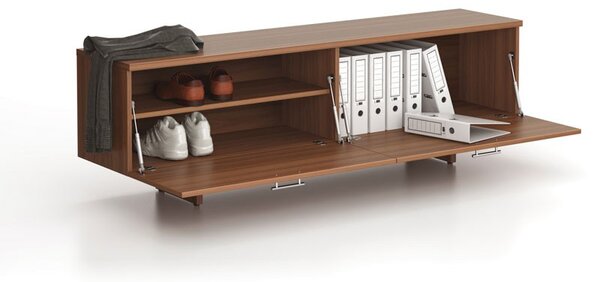 Skrinka nízka SOLID, 1800 x 400 x 550 mm, orech