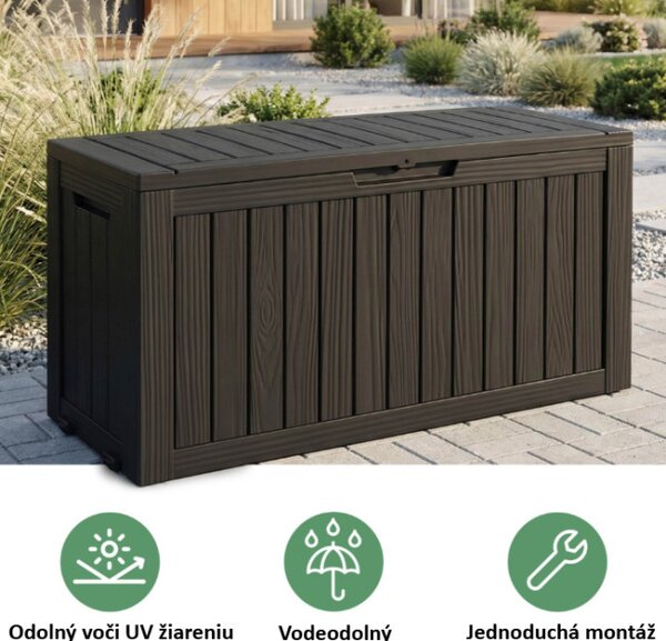 Záhradný úložny box čierny 272 L