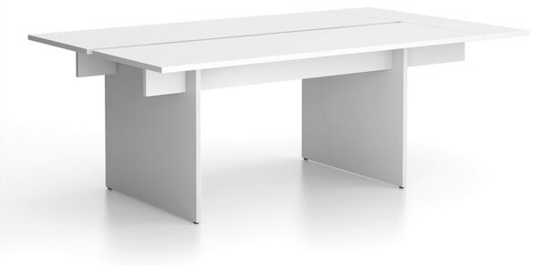 Rokovací kancelársky stôl SOLID + 1x prísed, 200x125 cm, biela