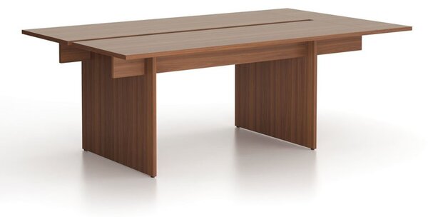 Rokovací kancelársky stôl SOLID + 1x prísed, 200x125 cm, orech