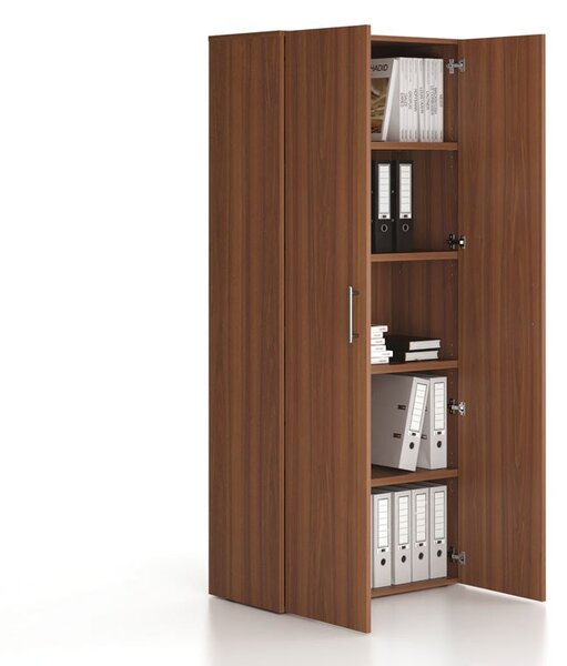 Kancelárska skriňa vysoká SOLID, 800 x 400 x 1830 mm, orech