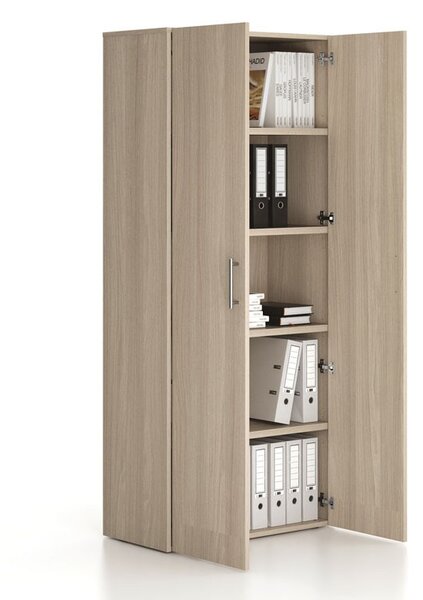 Kancelárska skriňa vysoká SOLID, 800 x 400 x 1830 mm, dub prírodný