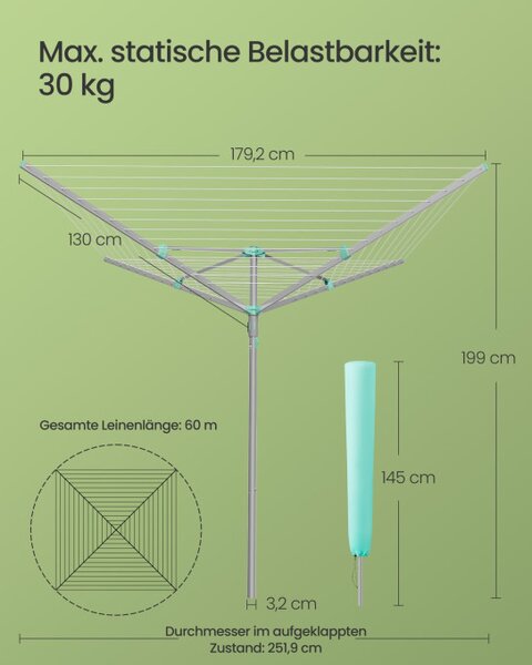 Záhradný sušiak na prádlo LLR308EZ01