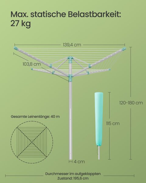 Záhradný sušiak na prádlo LLR303EZ01