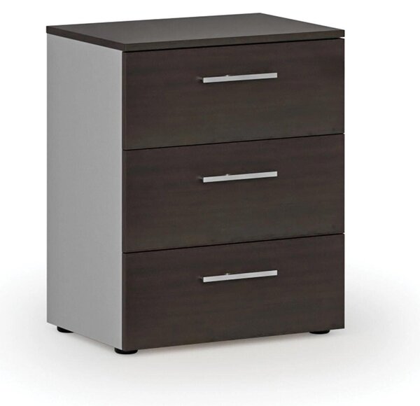 Kancelárska komoda k stolu PRIMO GRAY, 740 x 600 x 420 mm, sivá/wenge