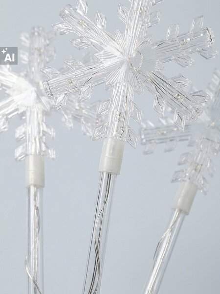 Sinsay - Súprava zapichovacích LED záhradných svetiel s motívom hviezdičky 3 pack - krémová