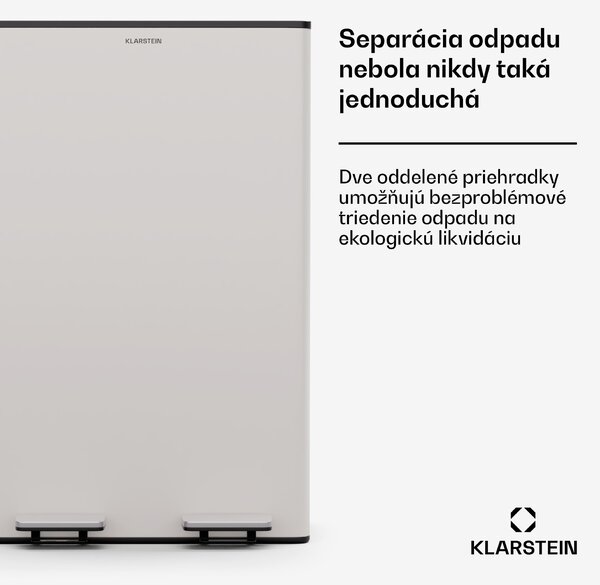 Klarstein EcoVista, odpadkový kôš s kompostérom, 60 l + 3 l/kôš + kompostér, Soft-Close
