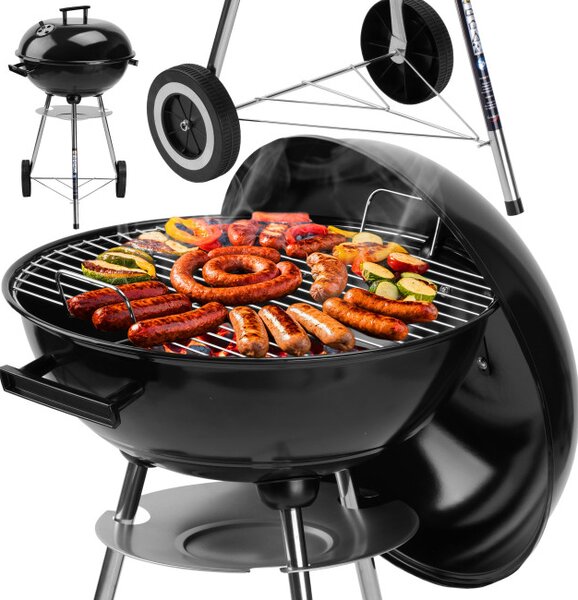 Záhradný gril RUND čierny
