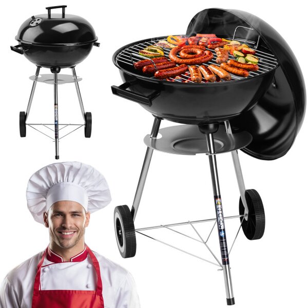 Záhradný gril RUND čierny