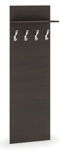 Vešiaková stena HORIZONT, 4 háčiky, polica, roky vodorovne, wenge